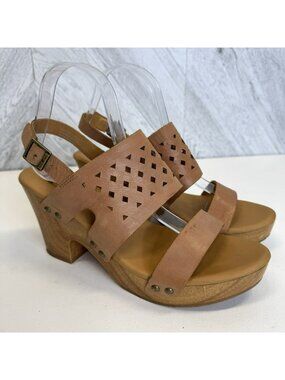 Korks by Kork-Ease Sandals Womens US 9 Tan Platform Base Open Toe Shoes